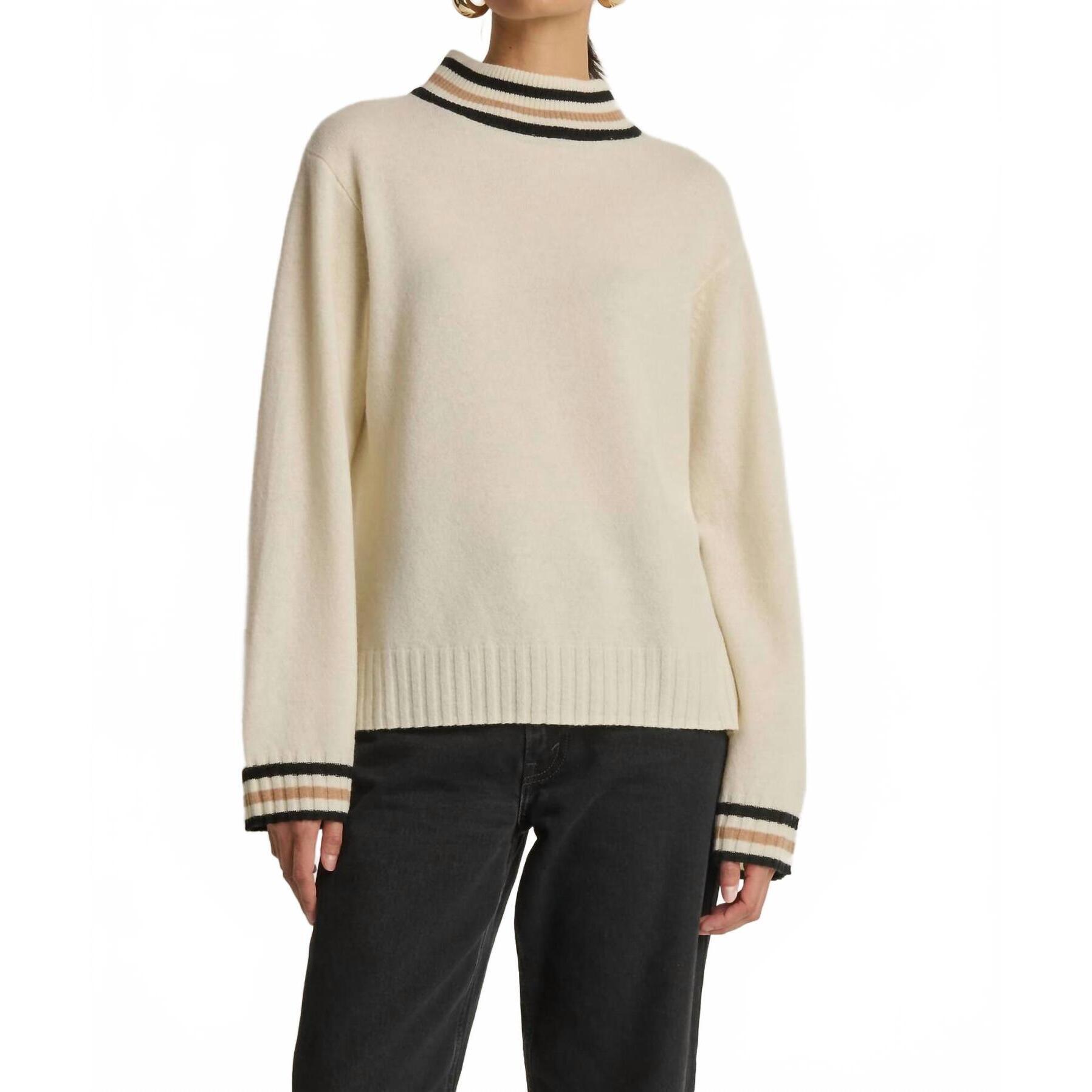 New Nation Ltd Tommie Mock Neck Sweater In Snowflake